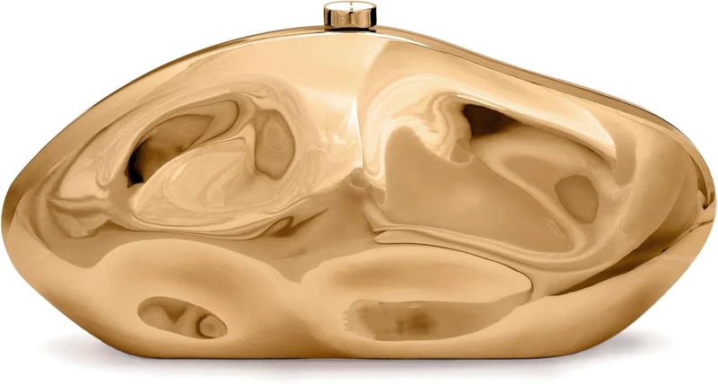 NEWROGENG Acrylic Clutch Purse for Women Evening Bag, Irregular Shell Acrylic Purse Box Clutch with Chain for Party Wedding Prom - Image 1